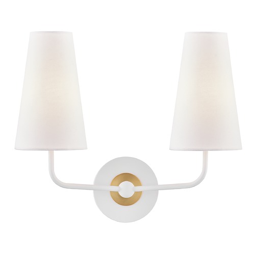 Mitzi by Hudson Valley Merri Aged Brass & Soft Off White Sconce by Mitzi by Hudson Valley H318102-AGB/WH