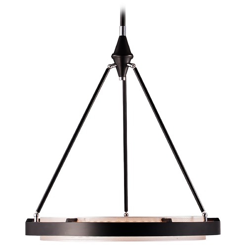 Duo 23.63-Inch Classic Black & Silver Shimmer LED Pendant by Alora Lighting