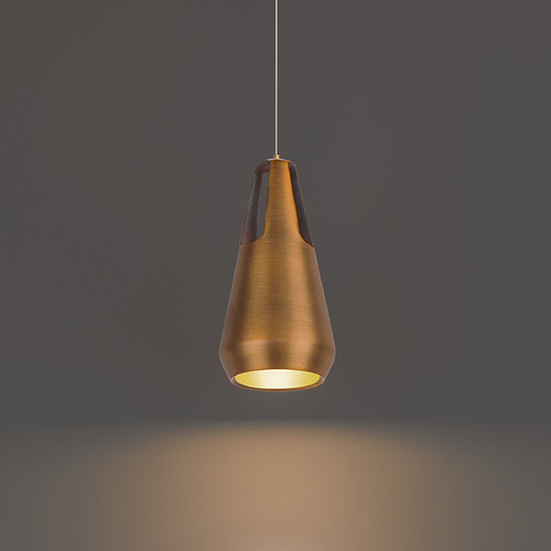 Ingot Aged Brass LED Mini Pendant with Conical Shade by Modern Forms