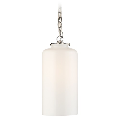 Visual Comfort Signature Collection Thomas OBrien Katie Cylinder Pendant in Nickel by Visual Comfort Signature TOB5226PNG3WG