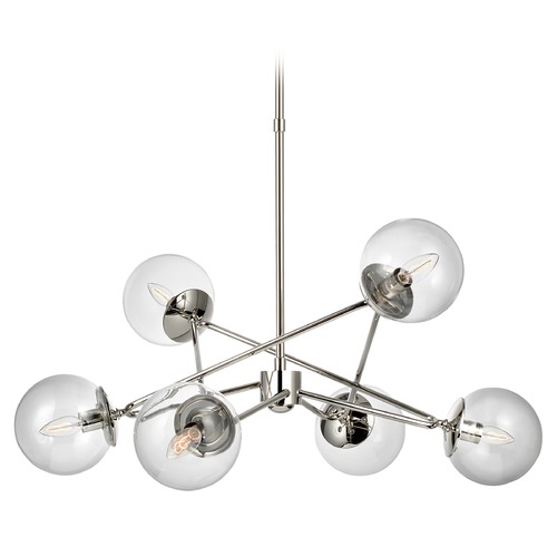 Visual Comfort Signature Collection Aerin Turenne Large Dynamic Chandelier in Nickel by Visual Comfort Signature ARN5262PNCG