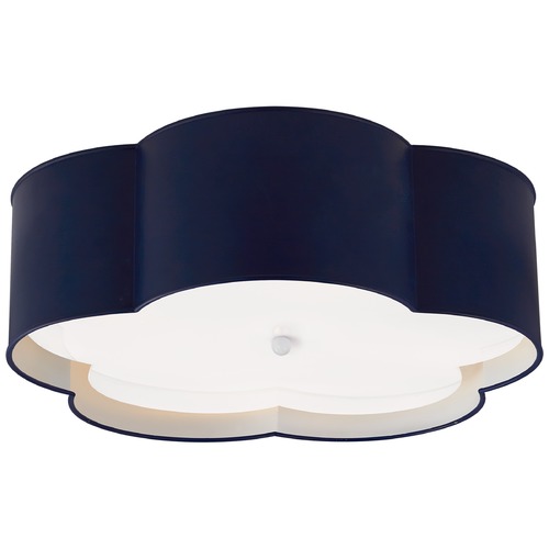 Visual Comfort Signature Collection Kate Spade New York Bryce Flush Mount in French Navy by Visual Comfort Signature KS4118NVYWHTFA