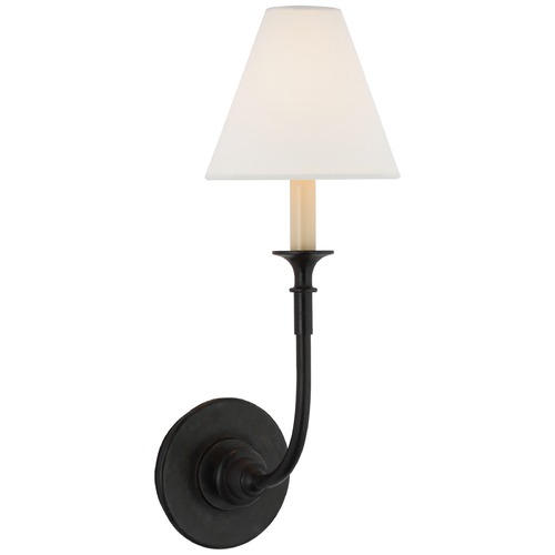 Visual Comfort Signature Collection Thomas OBrien Piaf Single Sconce in Aged Iron by Visual Comfort Signature TOB2450AIL
