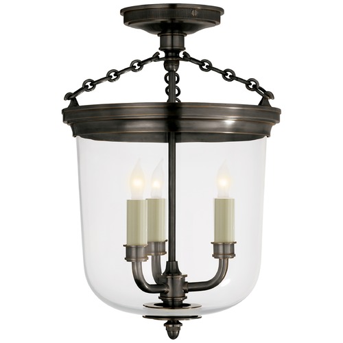 Thomas OBrien Merchant Semi-Flush Mount in Bronze by Visual Comfort Signature