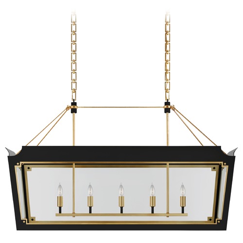 Visual Comfort Signature Collection Julie Neill Caddo Linear Lantern in Black & Gild by Visual Comfort Signature JN5023MBKGCG