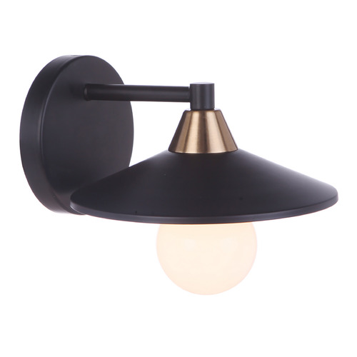 Craftmade Lighting Isaac Flat Black & Satin Brass Sconce by Craftmade Lighting 12508FBSB1