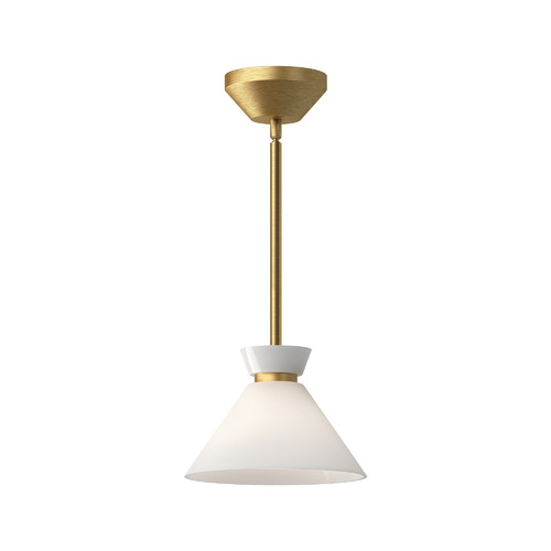 Halston 8-Inch Wide Pendant in Brushed Gold by Alora Lighting
