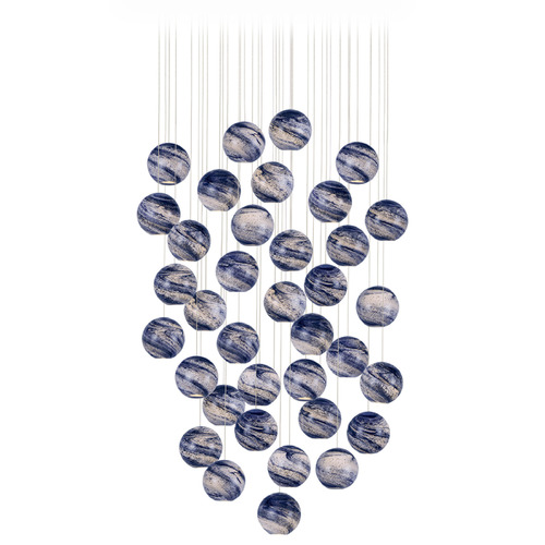 Currey and Company Lighting Currey and Company Palatino Silver Multi-Light Pendant with Globe Shade 9000-1011