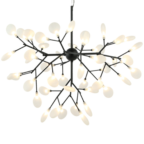 Hydragea Bloom Matte Black LED Pendant by Matteo Lighting