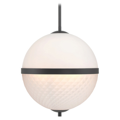 Designers Fountain Dia Matte Black Pendant Light with Globe Shade