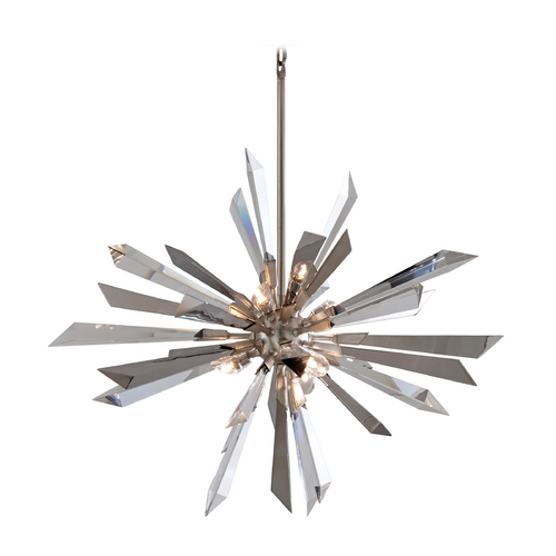 Corbett Lighting Art Deco Mid-Century Modern Pendant Light Silver Leaf  Inertia by Corbett Lighting 140-47