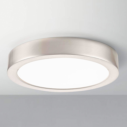 Flat LED Light Surface Mount 6-Inch Round Satin Nickel 3000K 1077LM