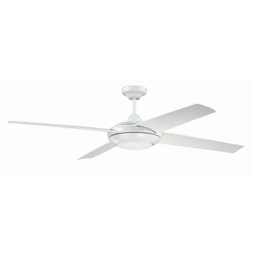 Craftmade Lighting 60-Inch White Ceiling Fan with LED Light 3000K 635LM by Craftmade Lighting MOD60W4