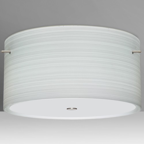 Besa Lighting Tamburo Satin Nickel LED Semi-Flushmount Light