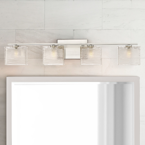 Westcap Brushed Nickel 4-Light Bathroom Light by Quoizel Lighting