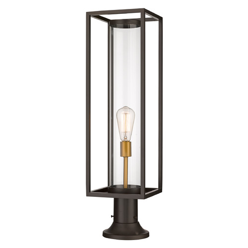 Z-Lite Dunbroch Deep Bronze & Outdoor Brass Post Light by Z-Lite 584PHBR-553PM-DBZ