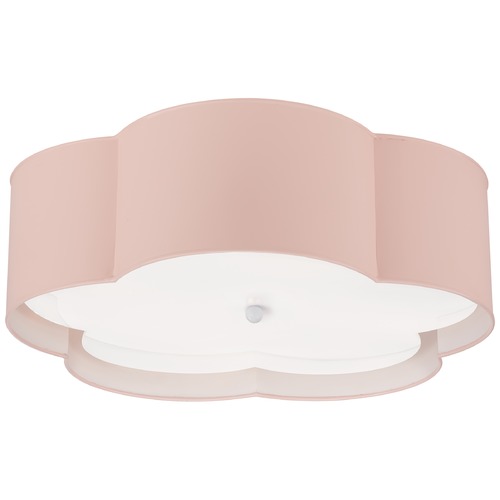Visual Comfort Signature Collection Kate Spade New York Bryce Flush Mount in Pink by Visual Comfort Signature KS4118PNKWHTFA