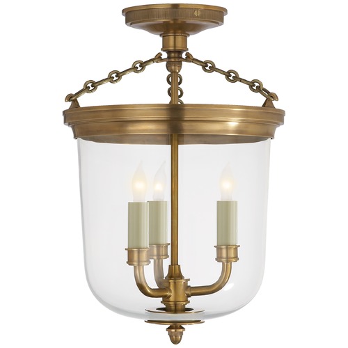 Visual Comfort Signature Collection Thomas OBrien Merchant Semi-Flush Mount in Brass by Visual Comfort Signature TOB4212HAB