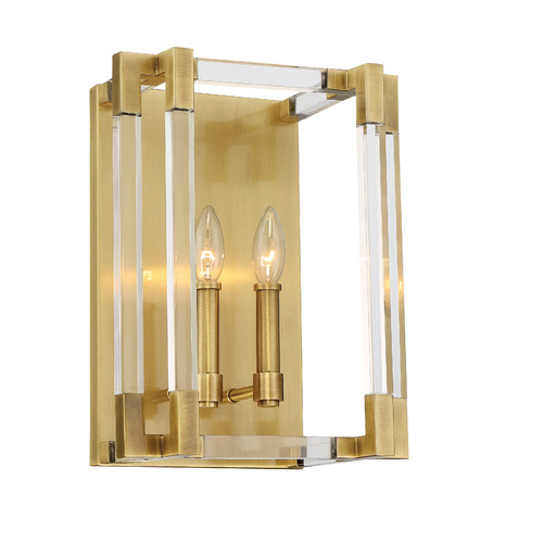 Prima Vista 2-Light Wall Sconce in Aged Antique Brass by Metropolitan