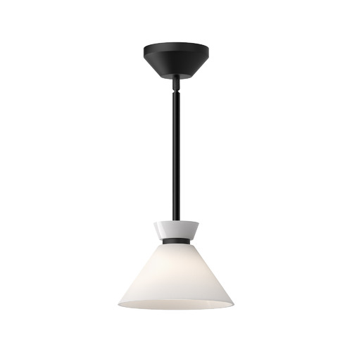 Alora Lighting Halston 8-Inch Wide Pendant in Matte Black by Alora Lighting PD470108MBGO