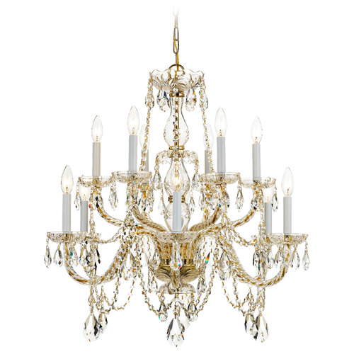 Crystorama Lighting Traditional Crystal Polished Brass Crystal Chandelier