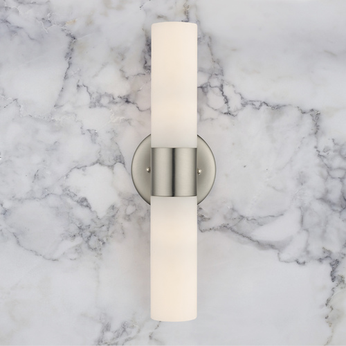 Satin Nickel Bathroom Light - Vertical or Horizontal Mounting