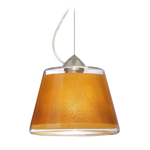 Besa Lighting Besa Lighting Pica Satin Nickel Pendant Light with Empire Shade 1KX-PIC9GD-SN