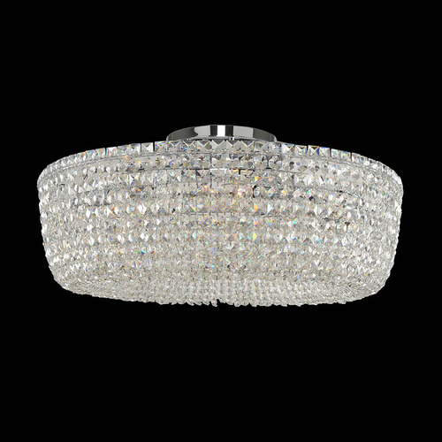 Allegri Crystal Cesano Polished Chrome Semi-Flushmount Light