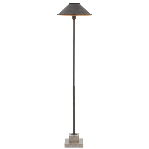 Currey and Company Lighting Fudo Floor Lamp in Mole Black/Gold Leaf/Polished Concrete by Currey 8000-0016