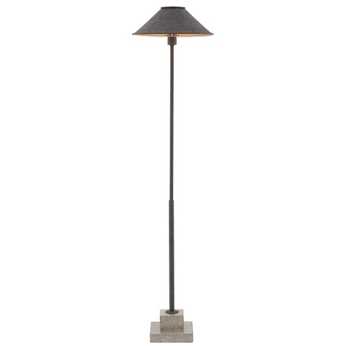 Fudo Floor Lamp in Mole Black/Gold Leaf/Polished Concrete by Currey