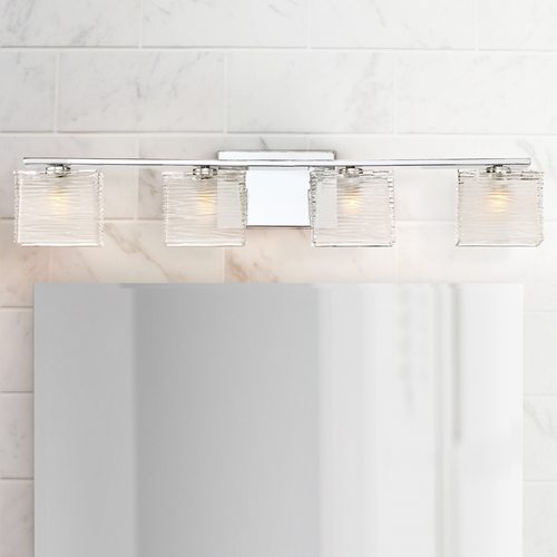 Westcap Polished Chrome 4-Light Bathroom Light by Quoizel Lighting