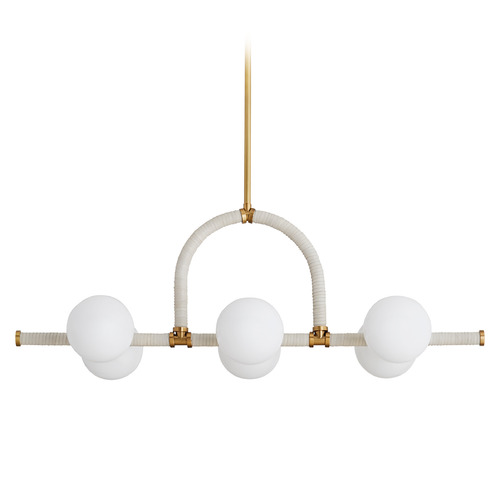 Harrison 42-Inch Linear Chandelier in Brass & Cream by Arteriors Home