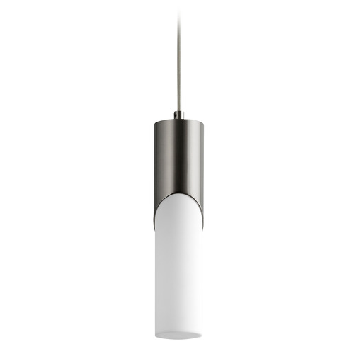 Ellipse 13-Inch LED Acrylic Pendant in Satin Nickel by Oxygen Lighting