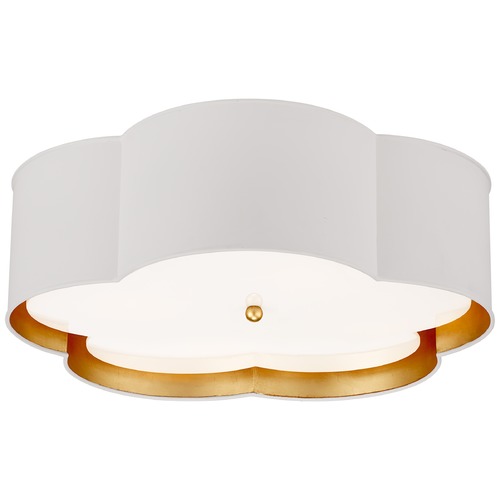 Visual Comfort Signature Collection Kate Spade New York Bryce Flush Mount in White by Visual Comfort Signature KS4118WHTGFA