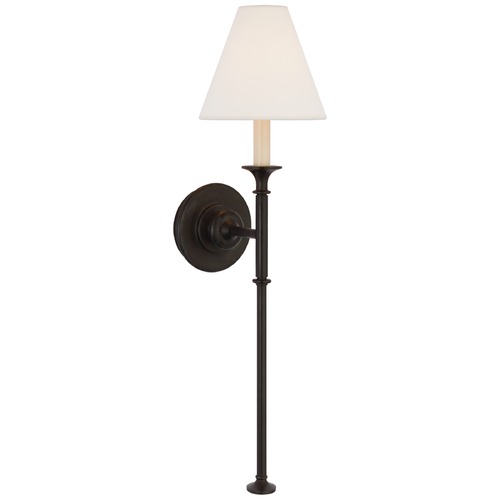 Visual Comfort Signature Collection Thomas OBrien Piaf Tail Sconce in Aged Iron by Visual Comfort Signature TOB2453AIL