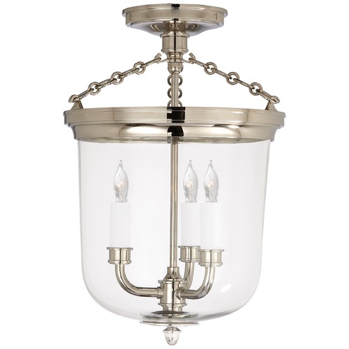 Thomas OBrien Merchant Semi-Flush Mount in Nickel by Visual Comfort Signature