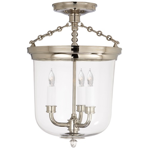 Visual Comfort Signature Collection Thomas OBrien Merchant Semi-Flush Mount in Nickel by Visual Comfort Signature TOB4212PN