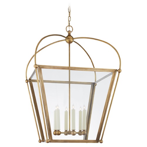 E.F. Chapman Riverside Square Lantern in Brass by Visual Comfort Signature