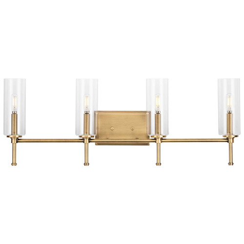 Progress Lighting Progress Lighting Elara 4-Light Vintage Brass Bath Vanity Light P300359-163