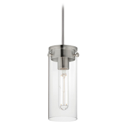 Maxim Lighting Pinn Satin Nickel Mini-Pendant Light with Cylindrical Shade