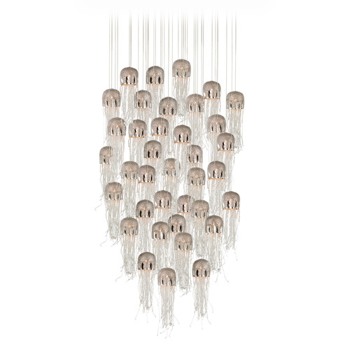 Currey and Company Lighting Currey and Company Medusa Nickel & Silver Multi-Light Pendant with Bowl / Dome Shade 9000-1032