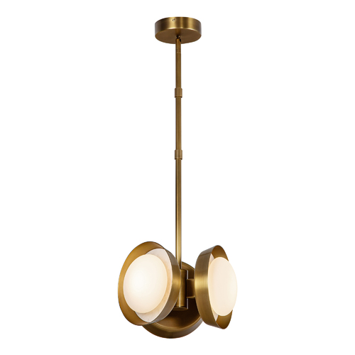 Alonso LED Pendant in Vintage Brass by Alora Lighting
