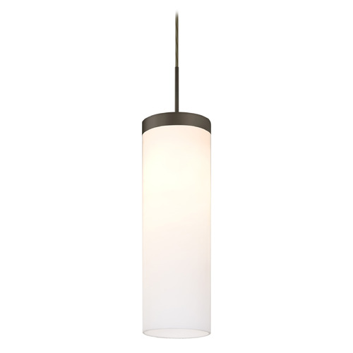 Besa Lighting Besa Lighting Friz Bronze Mini-Pendant Light with Cylindrical Shade 1JT-FRIZOG-BR