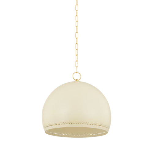 Etna 18-Inch Pendant in Brass & Cream by Mitzi by Hudson Valley