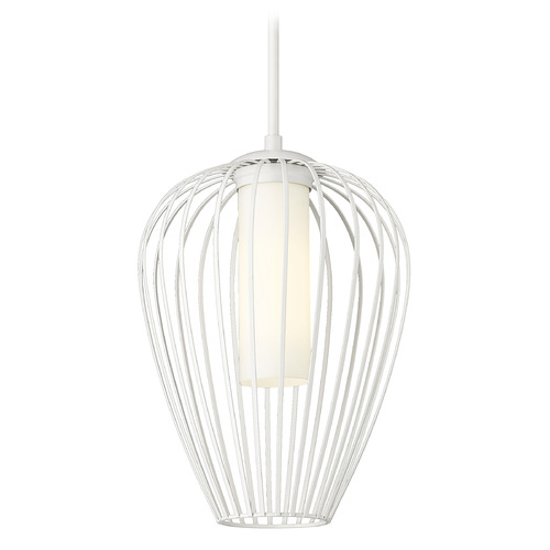 Z-Lite Savanti Textured White Pendant Light with Cylindrical Shade