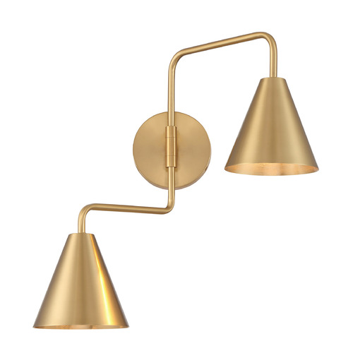 Meridian Natural Brass Swing Arm Lamp