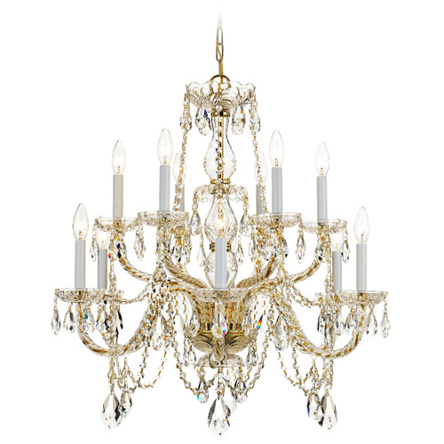 Crystorama Lighting Traditional Crystal Polished Brass Crystal Chandelier