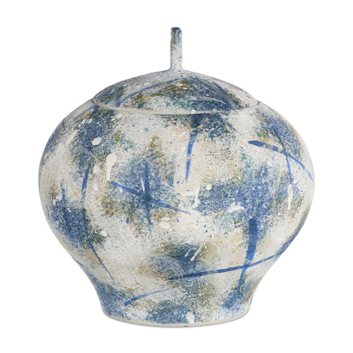 Currey and Company Jackson Antique Blue & Off-White Vase