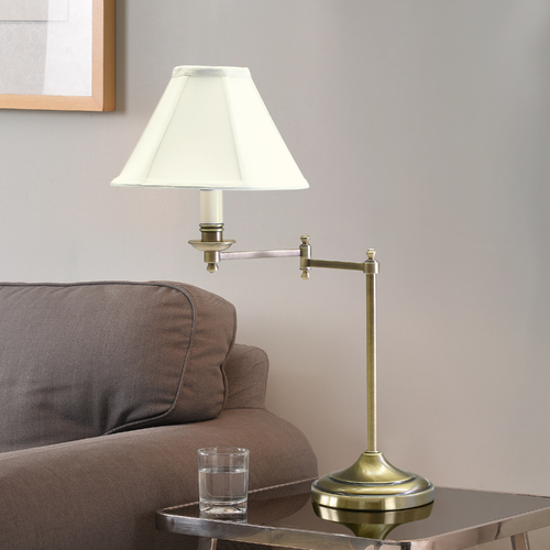 Club Swing-Arm Lamp in Antique Brass by House of Troy Lighting