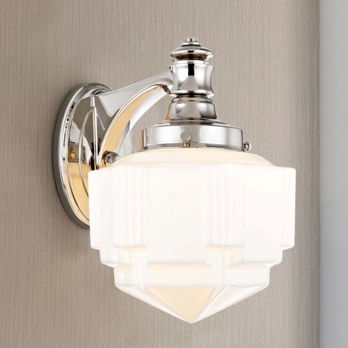 Recesso Lighting by Dolan Designs Art Deco Sconce Polished Nickel by Recesso Lighting 8406-15
